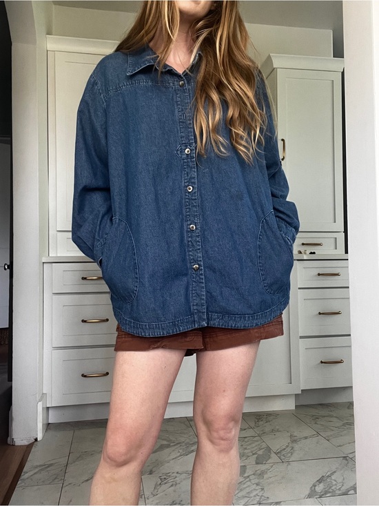 Joan Rivers Jackets & Blazers - Joan Rivers Medium Blue Denim Button-Front Shirt Jacket